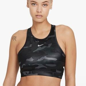 Nike Dri-FIT Swoosh Women’s Medium-Support Neck Sports‎ Bra Women’s Size Medium
